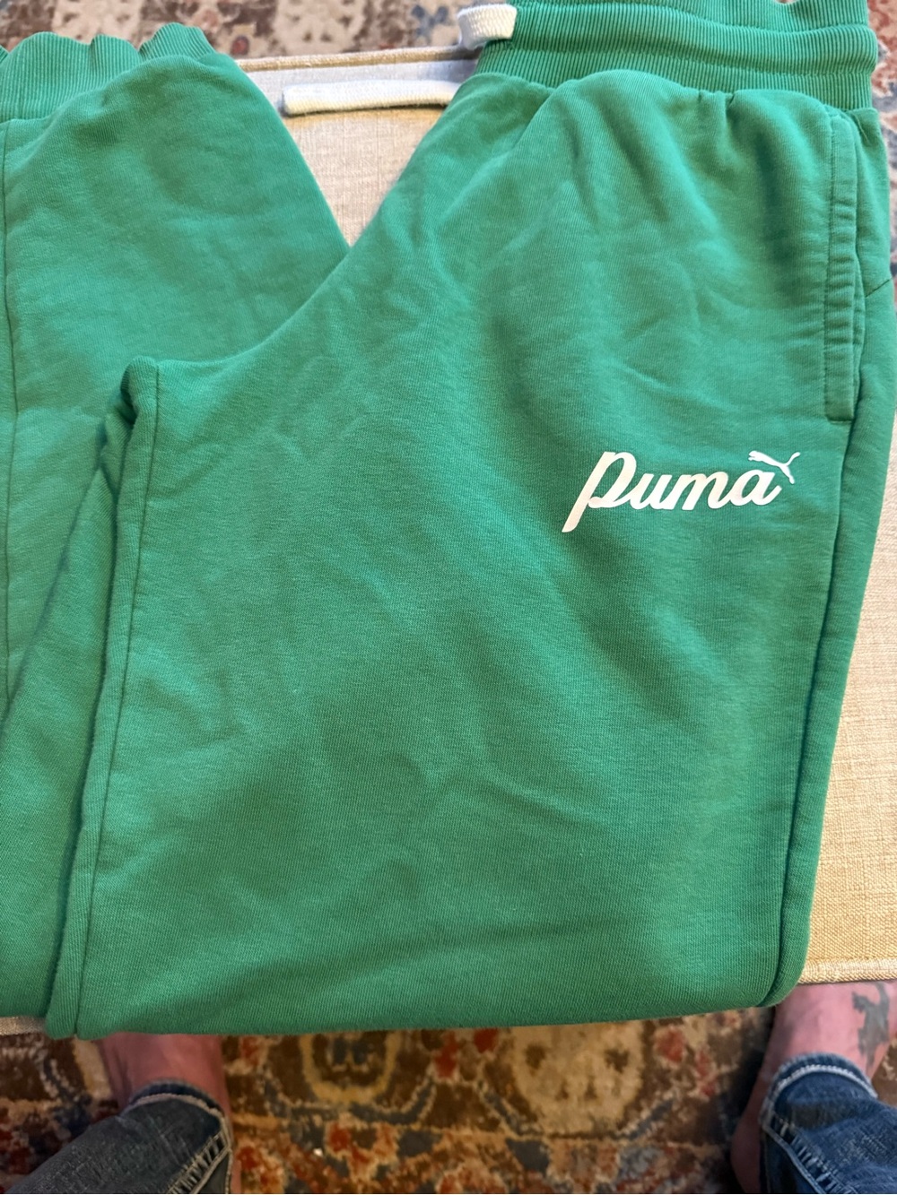 Puma Green Logo Sweatpants